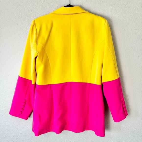 Colorblock Yellow and Pink Blazer - Picture 2 of 4